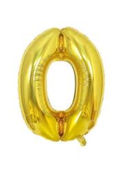 0 Rakam Folyo Balon Altın 75cm - Partici