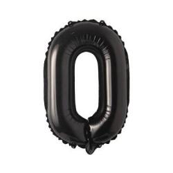 0 Rakam Folyo Balon Siyah 100cm - Partici