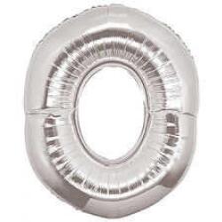 0 Rakam Folyo Balon Gümüş 40cm - Partici