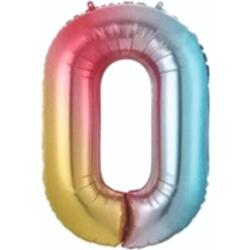 0 Rakam Folyo Balon Rengarenk 75cm - Partici