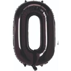 0 Rakam Folyo Balon Siyah 75cm - Partici
