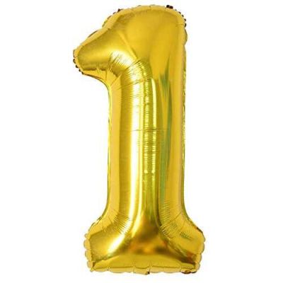 1 Rakam Folyo Balon Altın 40cm - 1