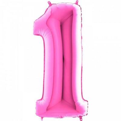 1 Rakam Folyo Balon Fuşya 100cm - 1
