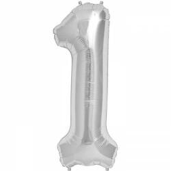 1 Rakam Folyo Balon Gümüş 100cm - Partici