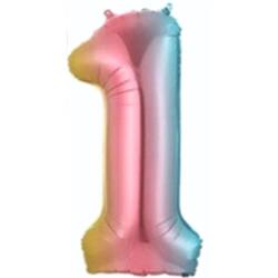 1 Rakam Folyo Balon Rengarenk 75cm - Partici
