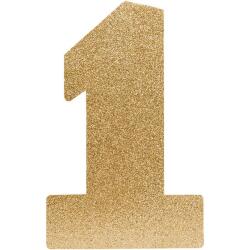 1 Rakamı Altın Strafor Süs - Partici
