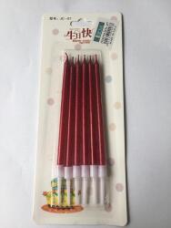 12cm Kırmızı Çubuk Mum 6'lı - Partici