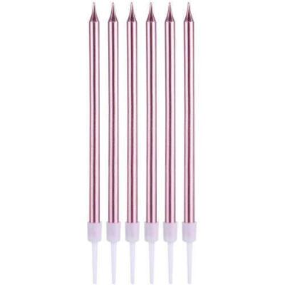 12cm Pembe Çubuk Mum 6'lı - 1