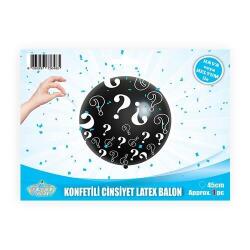 18 inç Cinsiyet Belirleme Partisi Konfetili Balon Erkek Mavi - Partici