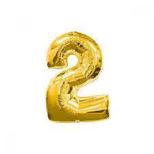 2 Rakam Folyo Balon Altın 40cm - Partici