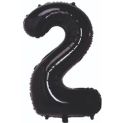 2 Rakam Folyo Balon Siyah 75cm - Partici