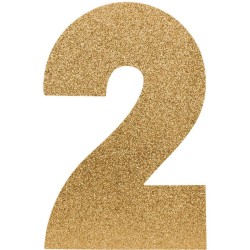 2 Rakamı Altın Strafor Süs - Partici