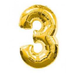 3 Rakam Folyo Balon Altın 100cm - Partici