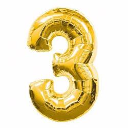 3 Rakam Folyo Balon Altın 75cm - Partici