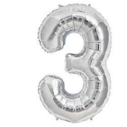 3 Rakam Folyo Balon Gümüş 40cm - Partici