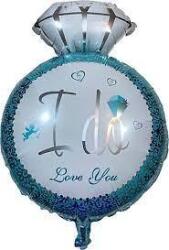 Tek Taş Yüzük Mavi Folyo Balon 60cm - Partici