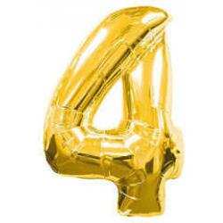 4 Rakam Folyo Balon Altın 40cm - Partici