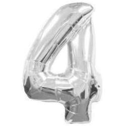 4 Rakam Folyo Balon Gümüş 40cm - Partici
