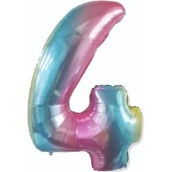 4 Rakam Folyo Balon Rengarenk 75cm - Partici
