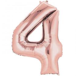 4 Rakam Folyo Balon Rose Gold 100cm - Partici