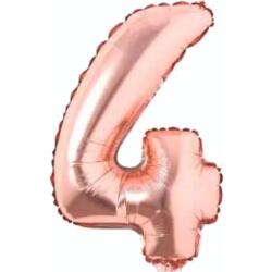 4 Rakam Folyo Balon Rose Gold 75cm - Partici