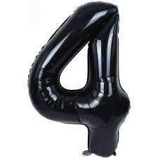 4 Rakam Folyo Balon Siyah 100cm - Partici