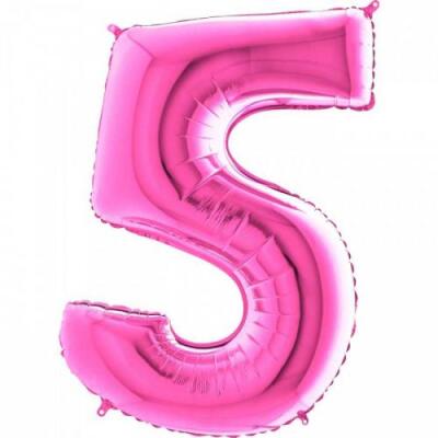 5 Rakam Folyo Balon Fuşya 100cm - 1