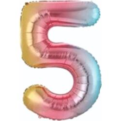 5 Rakam Folyo Balon Rengarenk 75cm - Partici