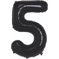 5 Rakam Folyo Balon Siyah 75cm - Partici