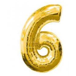 6 Rakam Folyo Balon Altın 100cm - Partici