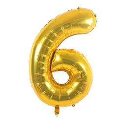 6 Rakam Folyo Balon Altın 75cm - Partici