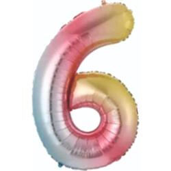 6 Rakam Folyo Balon Rengarenk 75cm - Partici