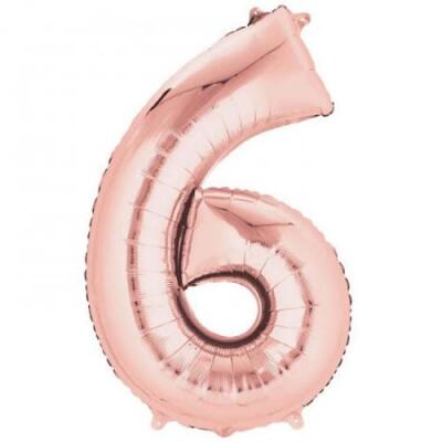 6 Rakam Folyo Balon Rose Gold 100cm - 1