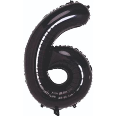 6 Rakam Folyo Balon Siyah 75cm - 1