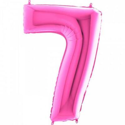 7 Rakam Folyo Balon Fuşya 100cm - 1