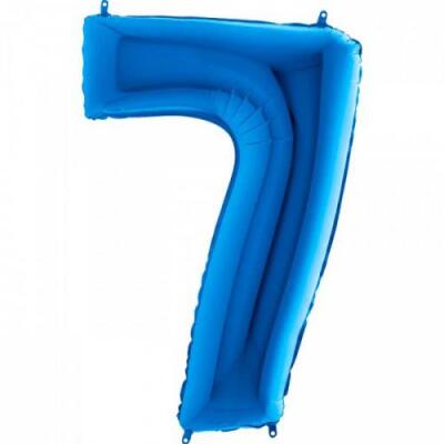 7 Rakam Folyo Balon Mavi 100cm - 1