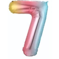 7 Rakam Folyo Balon Rengarenk 75cm - Partici