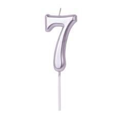 7 Rakam Mum Gümüş - Partici