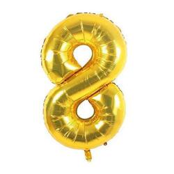 8 Rakam Folyo Balon Altın 75cm - Partici