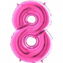 8 Rakam Folyo Balon Fuşya 100cm - Partici