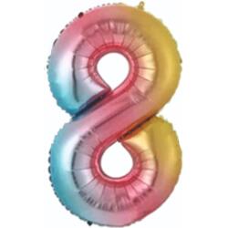 8 Rakam Folyo Balon Rengarenk 75cm - Partici