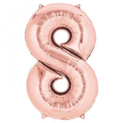 8 Rakam Folyo Balon Rose Gold 100cm - 1
