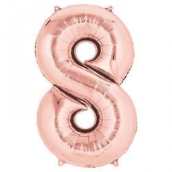 8 Rakam Folyo Balon Rose Gold 40cm - Partici