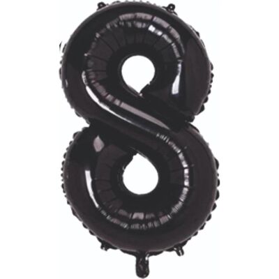 8 Rakam Folyo Balon Siyah 75cm - 1