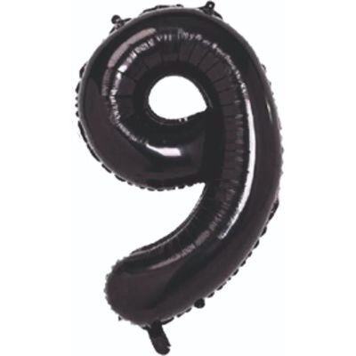 9 Rakam Folyo Balon Siyah 75cm - 1