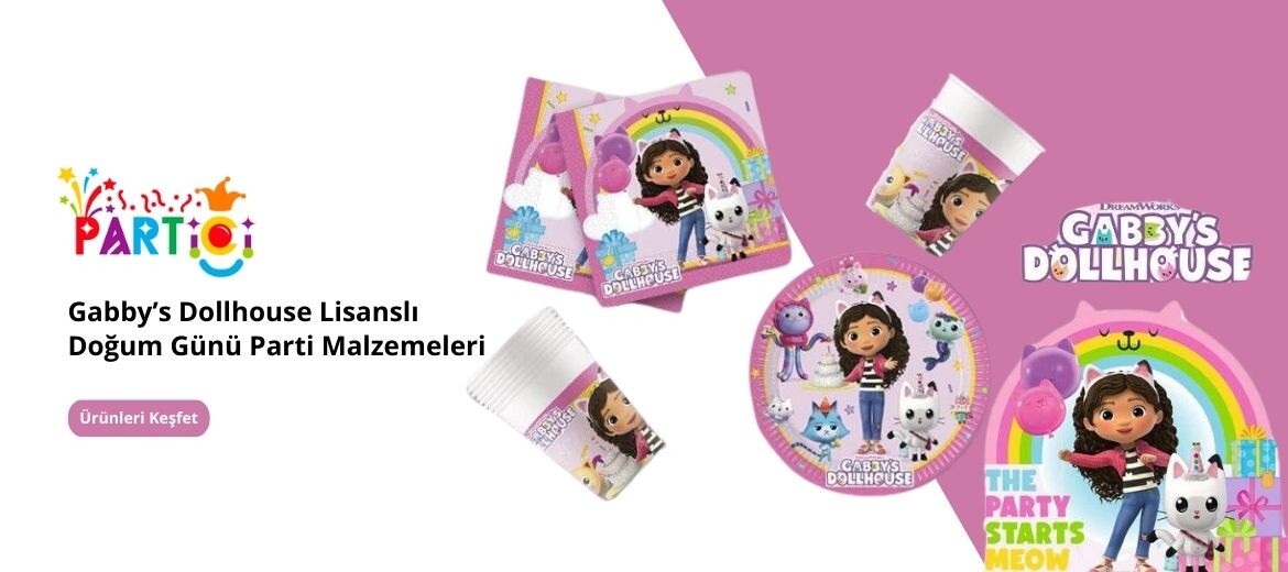 Gabby's Dollhouse Temalı Parti Malzemeleri