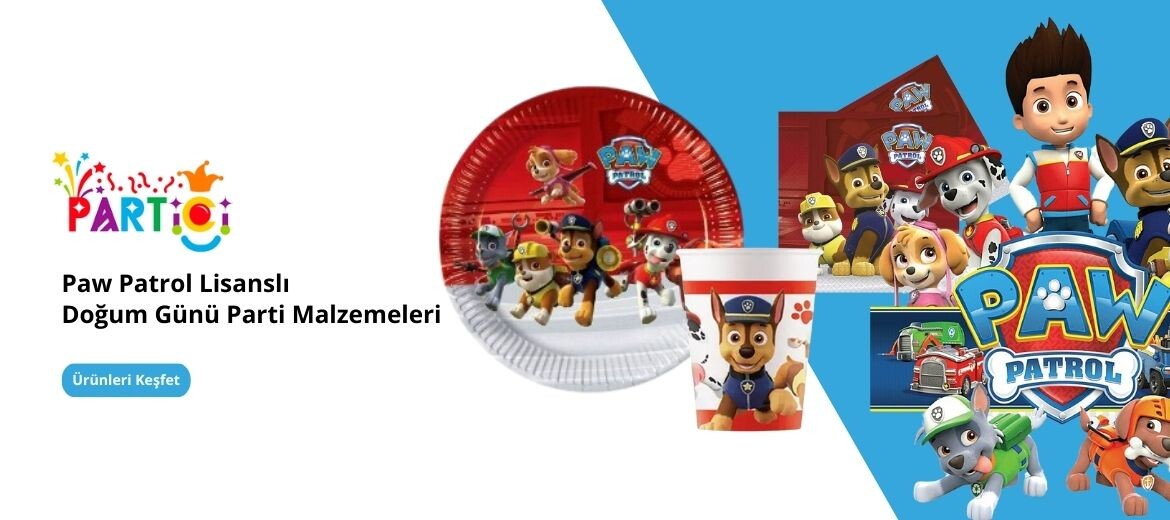 Paw Patrol Lisanslı Doğum Günü Parti Malzemeleri