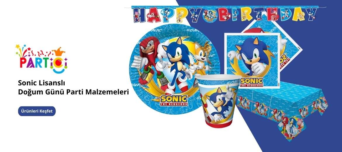Sonic Lisanslı Doğum Günü Parti Malzemeleri