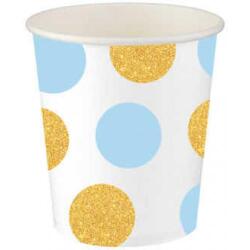 Altın Mavi Puantiyeli Karton Bardak 8'li - Partici