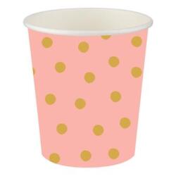 Altın Puantiyeli Somon Karton Bardak - Partici